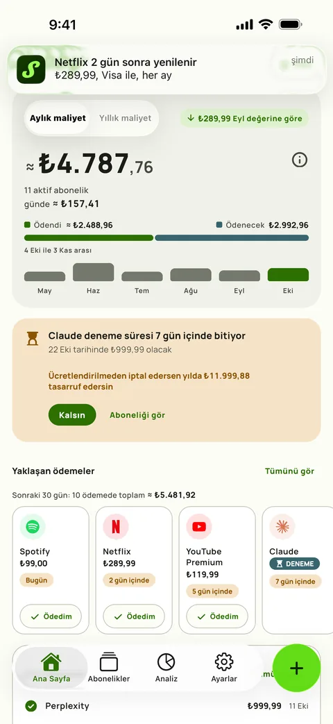Çekim, tek tek yazılı, iPhone üzerinde