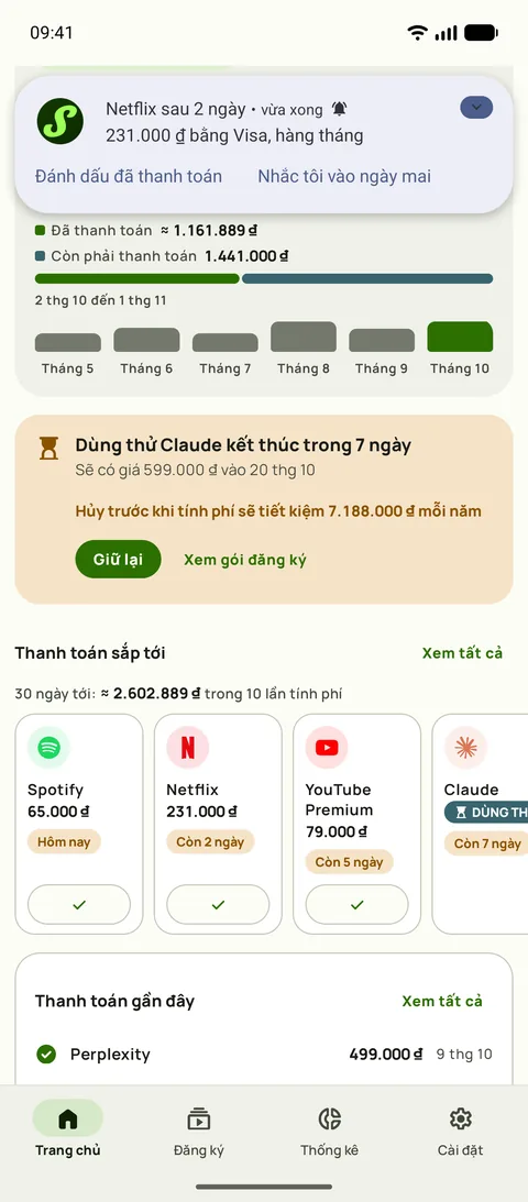 Số tiền nêu rõ, trên Android